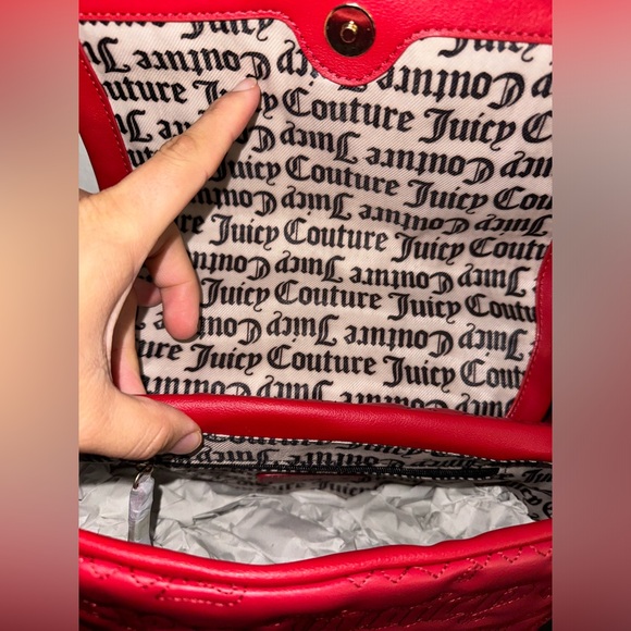 Juicy Couture Pink League Large Flap Cool Red Crossbody Bag - Picture 6 of 6